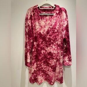 Jenni Pink Tie-Dye Pajama Top